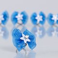 Letityskuminauhat ruusukkeilla Sininen
