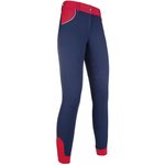 HKM Pro-Team Riding breeches -Hickstead ZOE- 3/4 silicone seat Dark blue/dark red