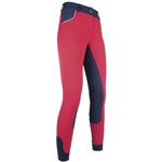 HKM Pro-Team Riding breeches -Hickstead ZOE- 3/4 silicone seat Dark red/dark blue