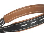 Dog collar with reflex Musta/ Konjakki