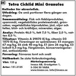 Tetra cichlid mini granules 250ml