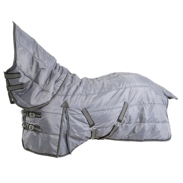 Horse Comfort Stable blanket grey + neck part, 200g filling -hc