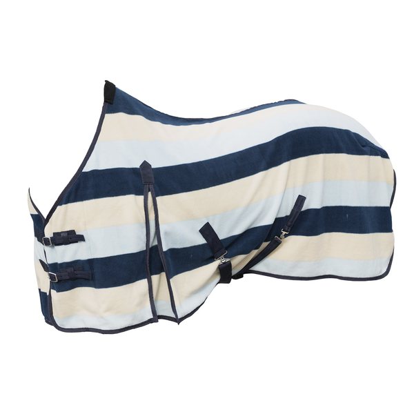 Horse Comfort Fleece blanket with skyblue stripes- horse comfort