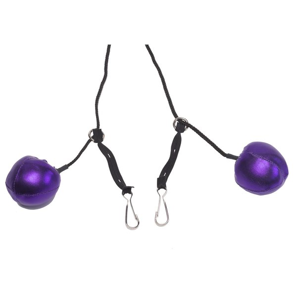 Ear balls with nylon strap and with lilac earplugs