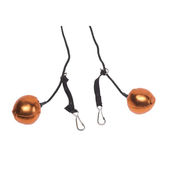 Ear balls with nylon strap and w. orange earplugs