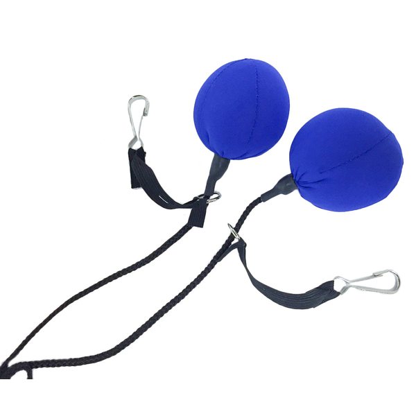 Ear balls with nylon strap and with blue earplugs