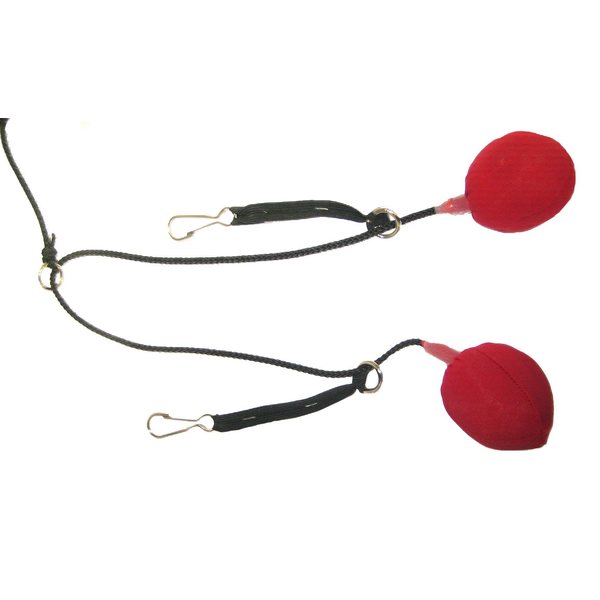 Ear balls with nylon strap and with red earplugs