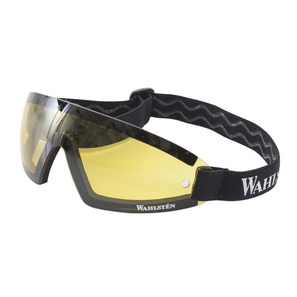 W-trotting goggles with wide band and yellow lens