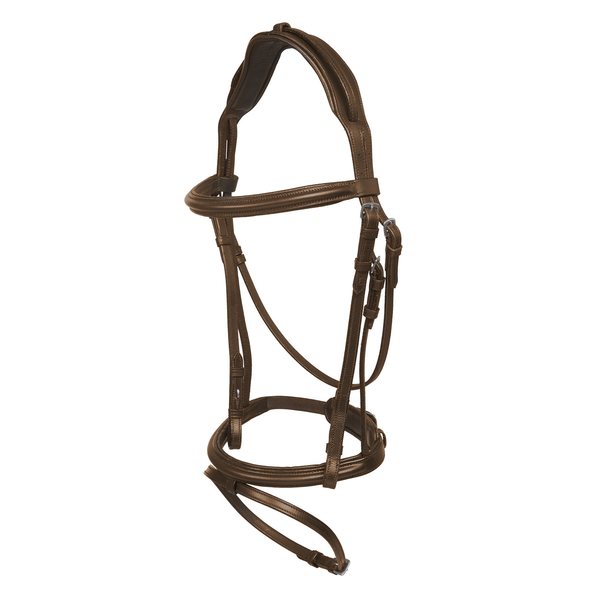 Horse Comfort Bridle with shaped headpiece brown, horse comfort