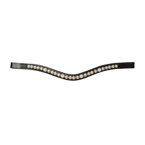 Horse Comfort Brownband with pearls, horse comfort