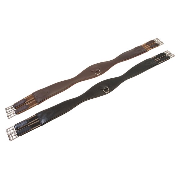 Horse Comfort Leather girth with elastics  brown, horse comfort