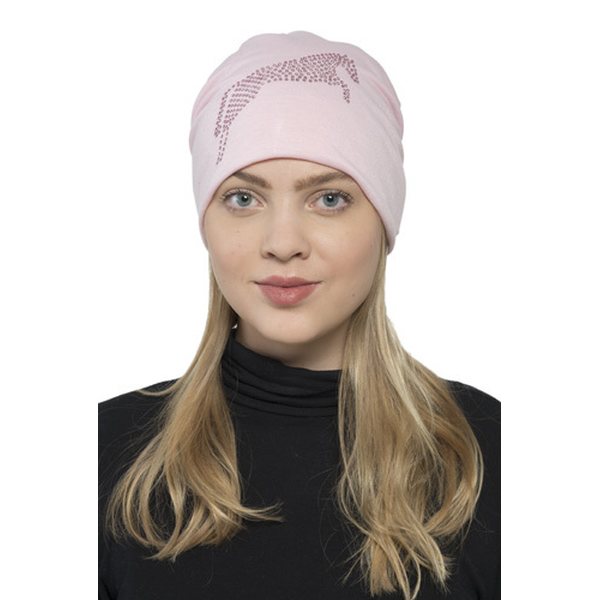 Horse Comfort Soft hat with diamond horse, pink - hc