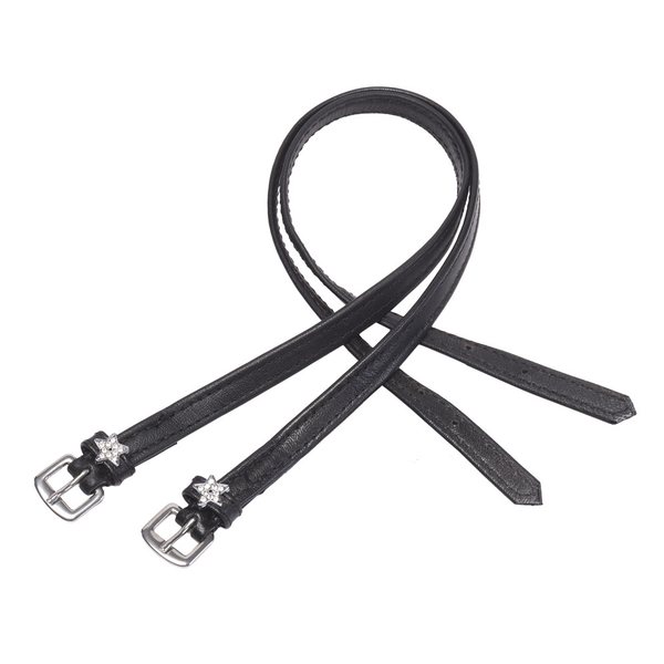 Horse Comfort Leather spur straps with  crystal star