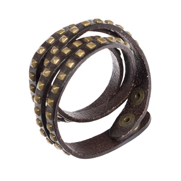 Horse Comfort Leather bracelet with brass studs, horse comfort